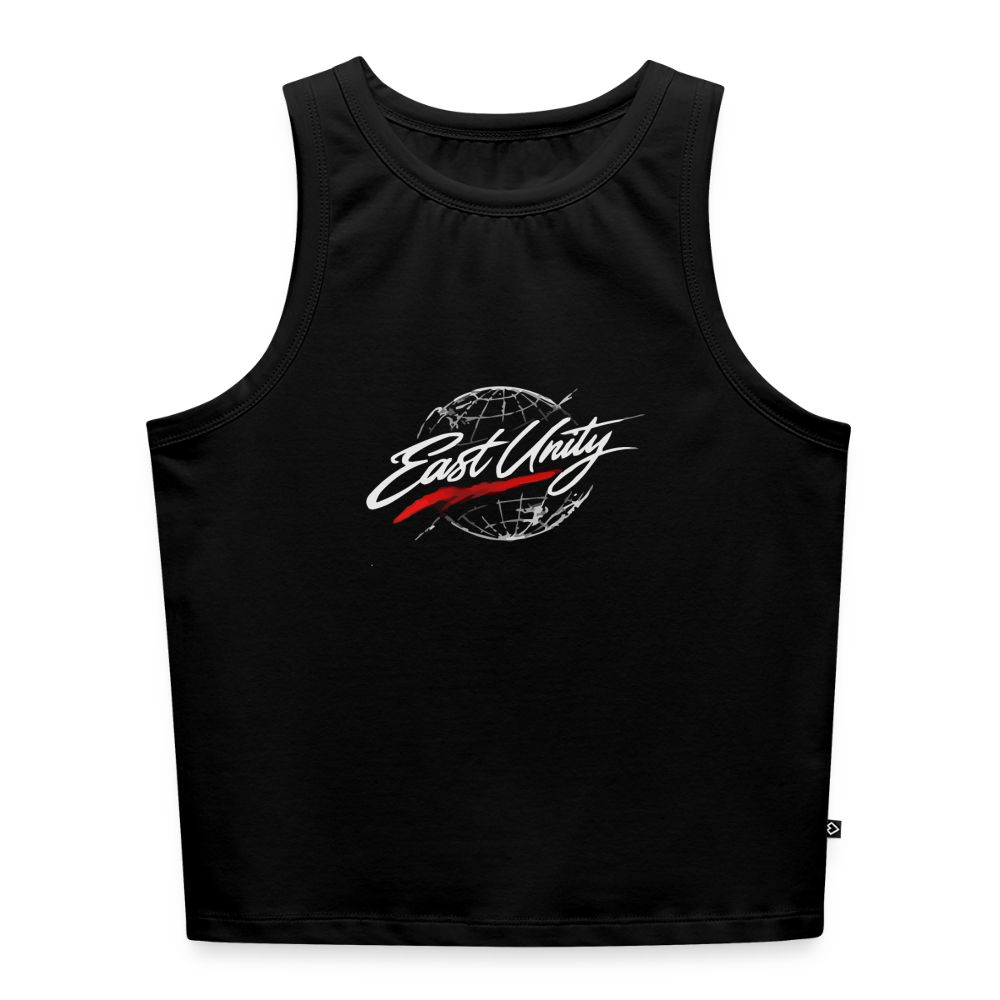 EAST//UNITY Globe Crop Tank - Women's Streetwear Graphic Crop Top - black