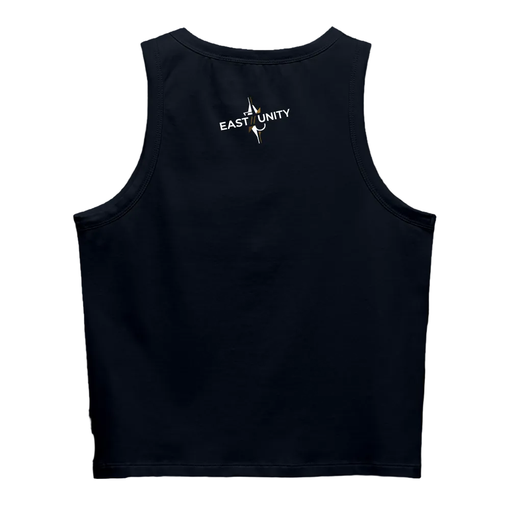 EAST//UNITY Globe Crop Tank - Women's Streetwear Graphic Crop Top - navy