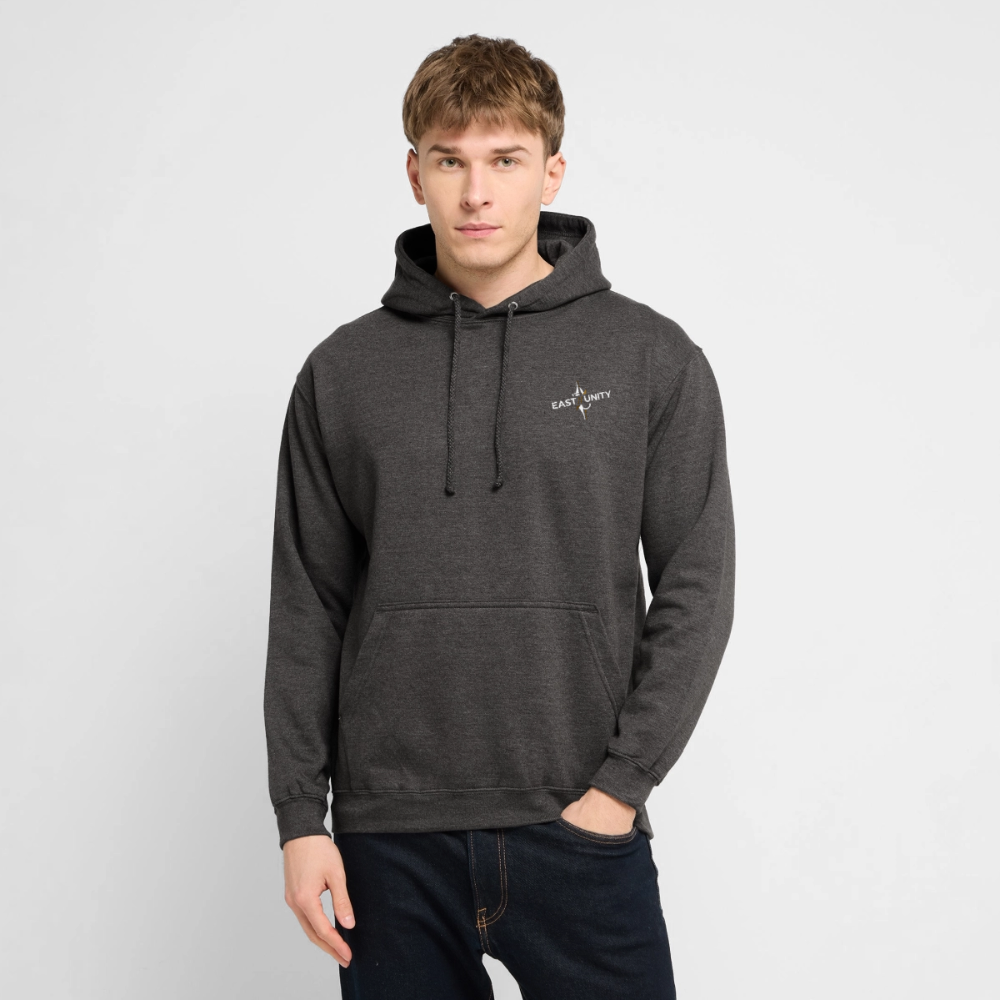 EAST//UNITY Skyline Hoodie - Urban Street Graphic Pullover - charcoal grey