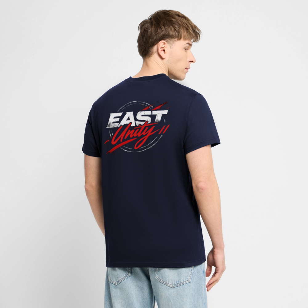 EAST//UNITY Script Motion T-Shirt - Street Graphic Back Tee - navy