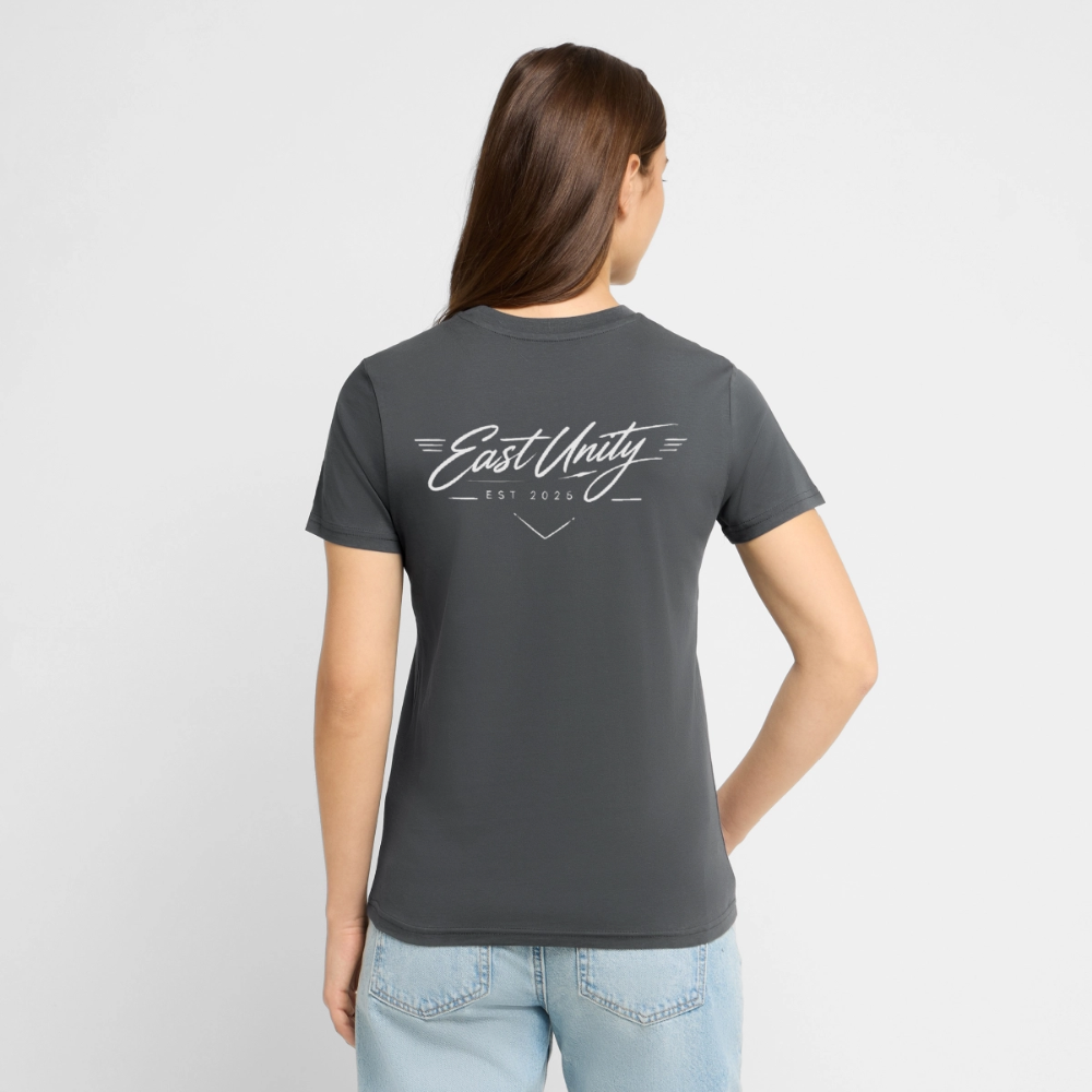 EAST//UNITY Signature Script T-Shirt - Minimal Streetwear Graphic Tee - anthracite