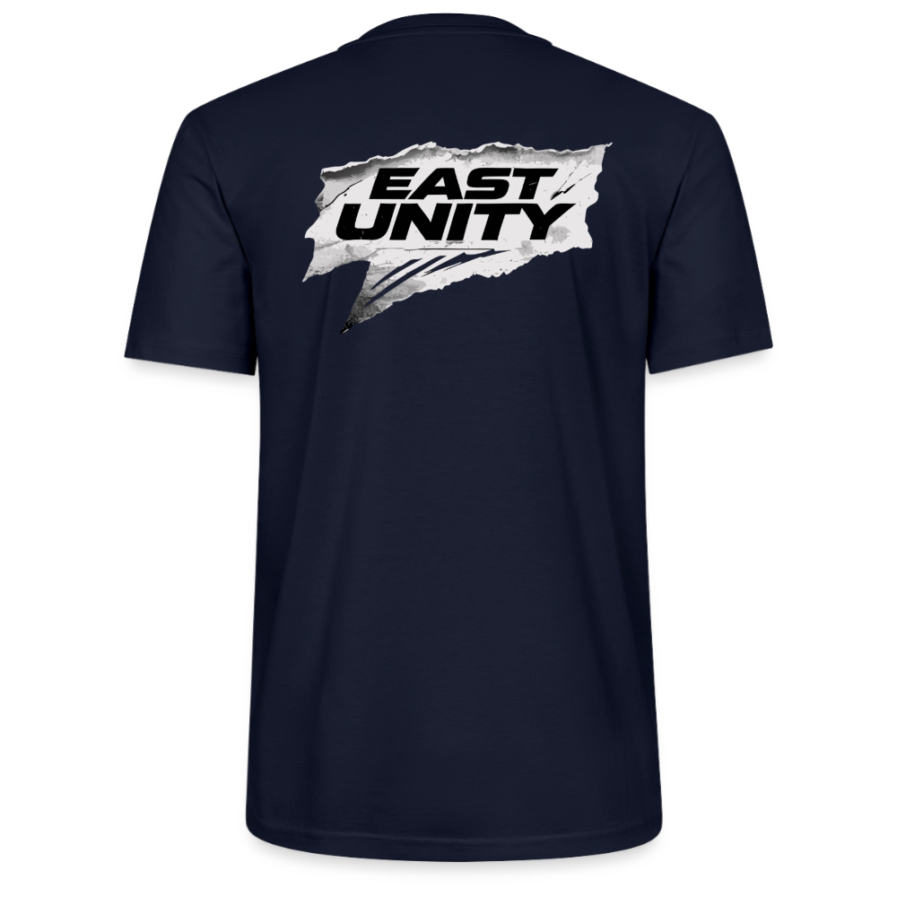 EAST//UNITY Torn Flag Graphic T-Shirt - Street Statement Tee - navy