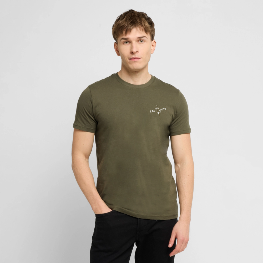 EAST//UNITY Torn Flag Graphic T-Shirt - Street Statement Tee - khaki
