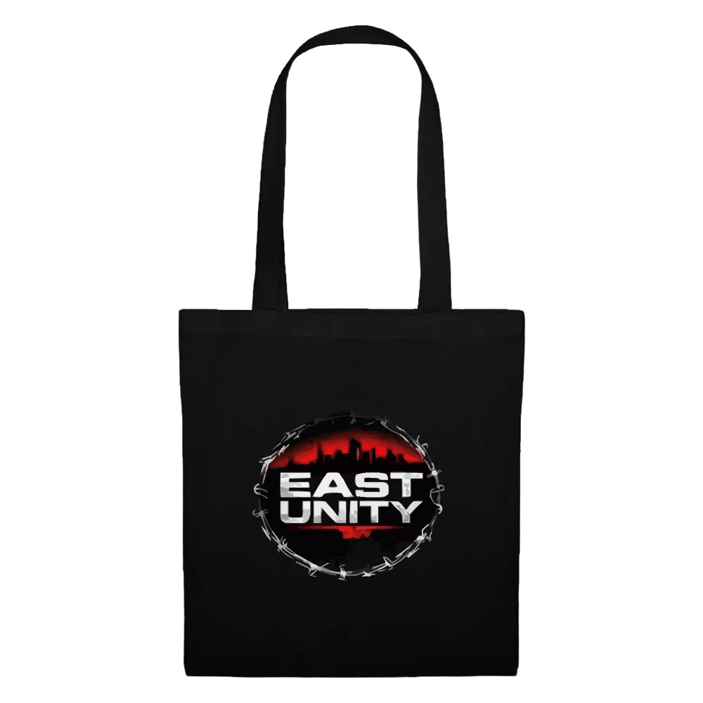 EAST//UNITY Circle Logo Tote - Urban Canvas Shopper - black