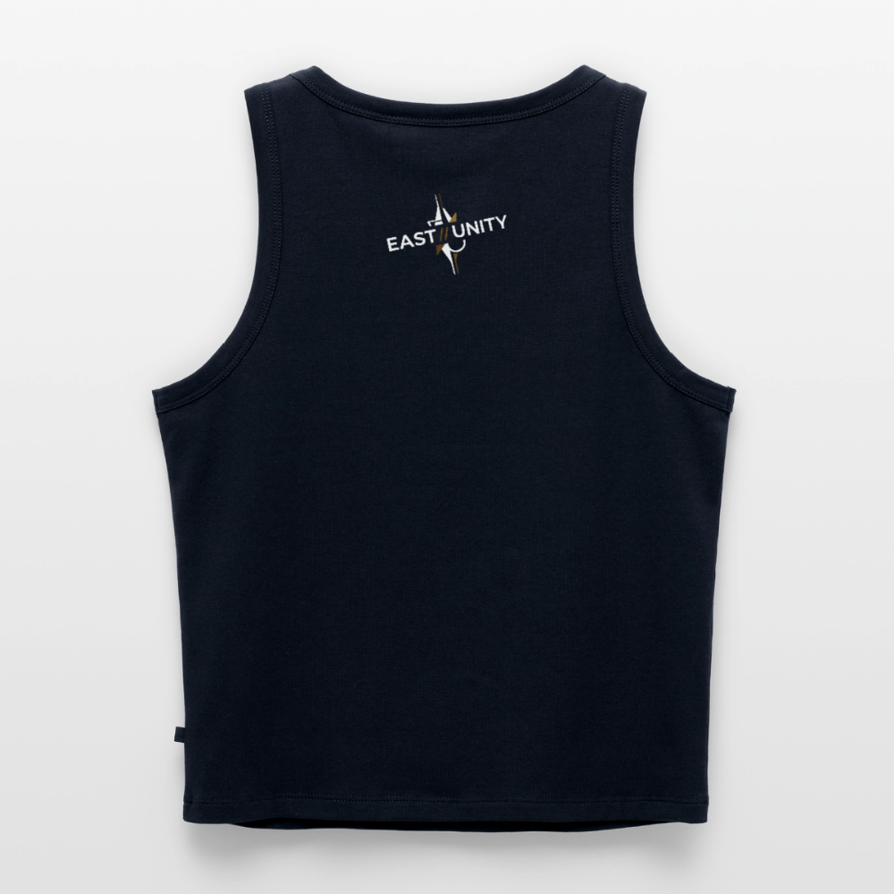 EAST//UNITY Globe Crop Tank - Women's Streetwear Graphic Crop Top - navy
