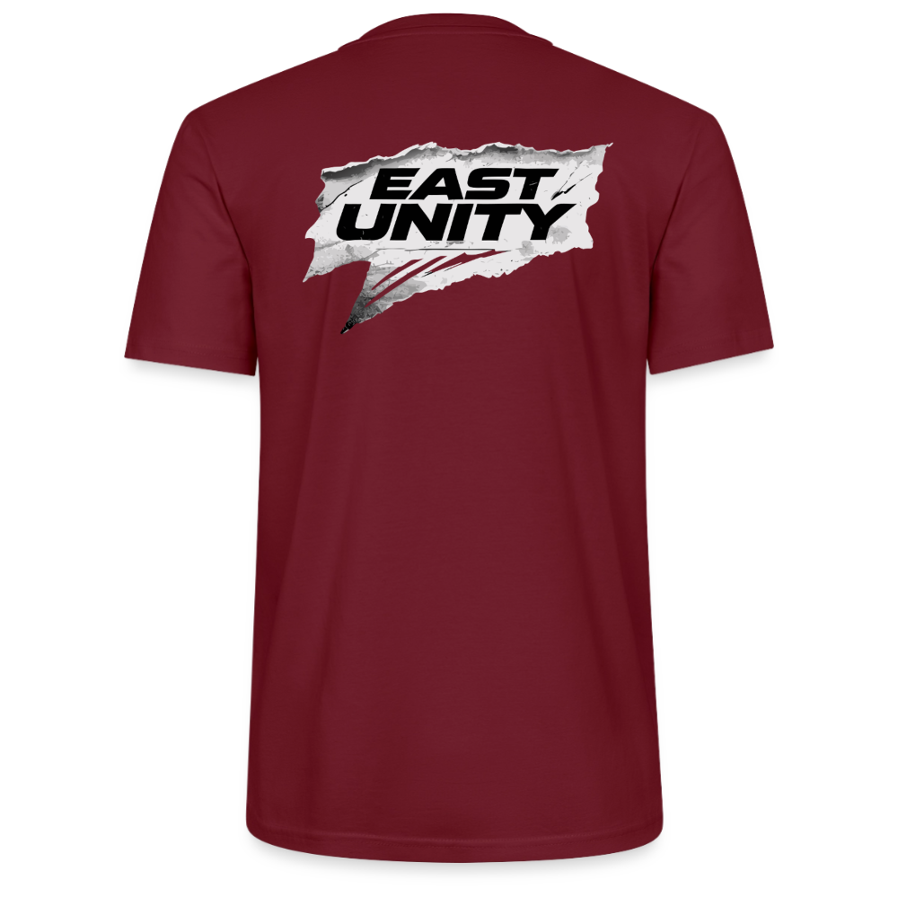 EAST//UNITY Torn Flag Graphic T-Shirt - Street Statement Tee - burgundy