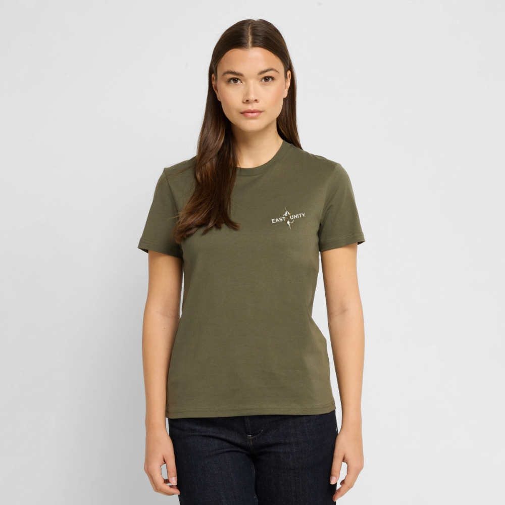 EAST//UNITY Torn Flag Graphic T-Shirt - Street Statement Tee - khaki
