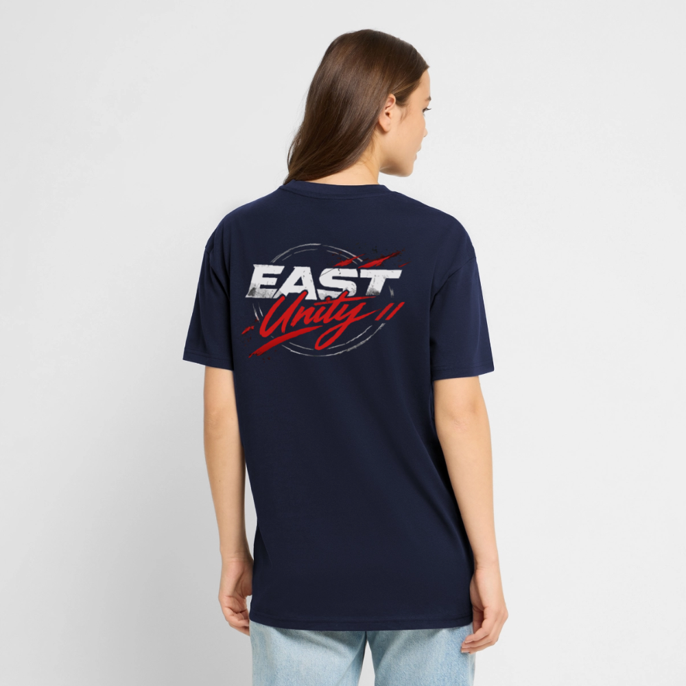EAST//UNITY Script Motion T-Shirt - Street Graphic Back Tee - navy