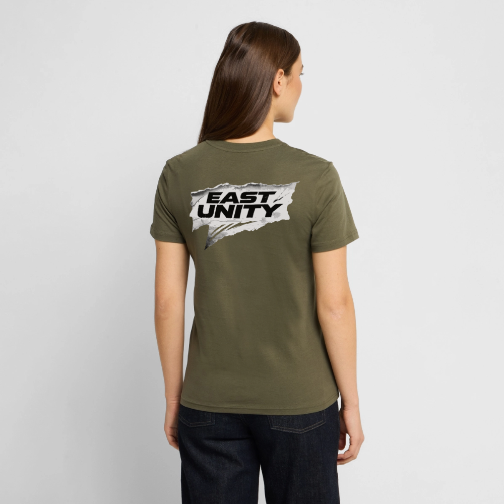 EAST//UNITY Torn Flag Graphic T-Shirt - Street Statement Tee - khaki