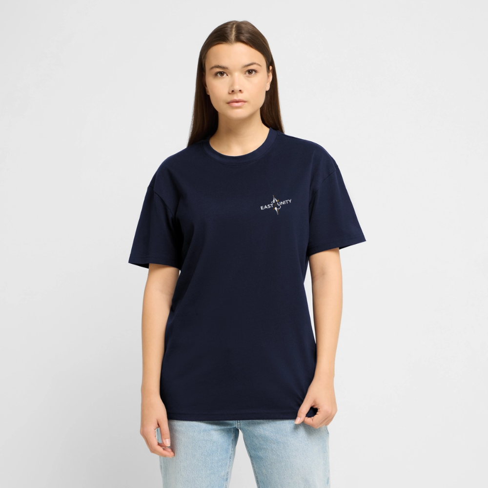 EAST//UNITY Script Motion T-Shirt - Street Graphic Back Tee - navy