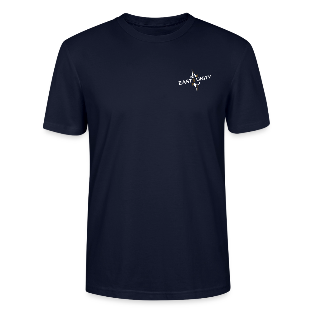 EAST//UNITY Torn Flag Graphic T-Shirt - Street Statement Tee - navy