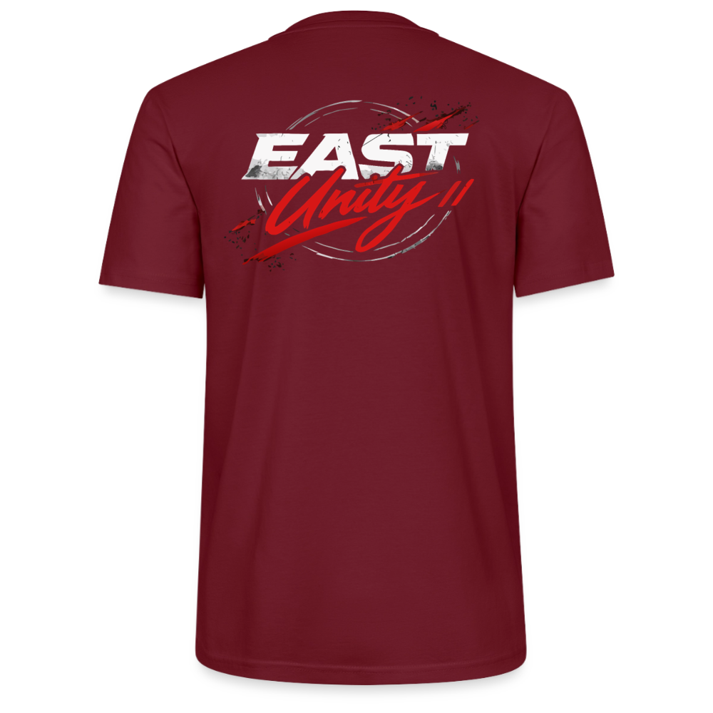 EAST//UNITY Script Motion T-Shirt - Street Graphic Back Tee - burgundy