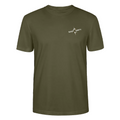 EAST//UNITY Torn Flag Graphic T-Shirt - Street Statement Tee - khaki